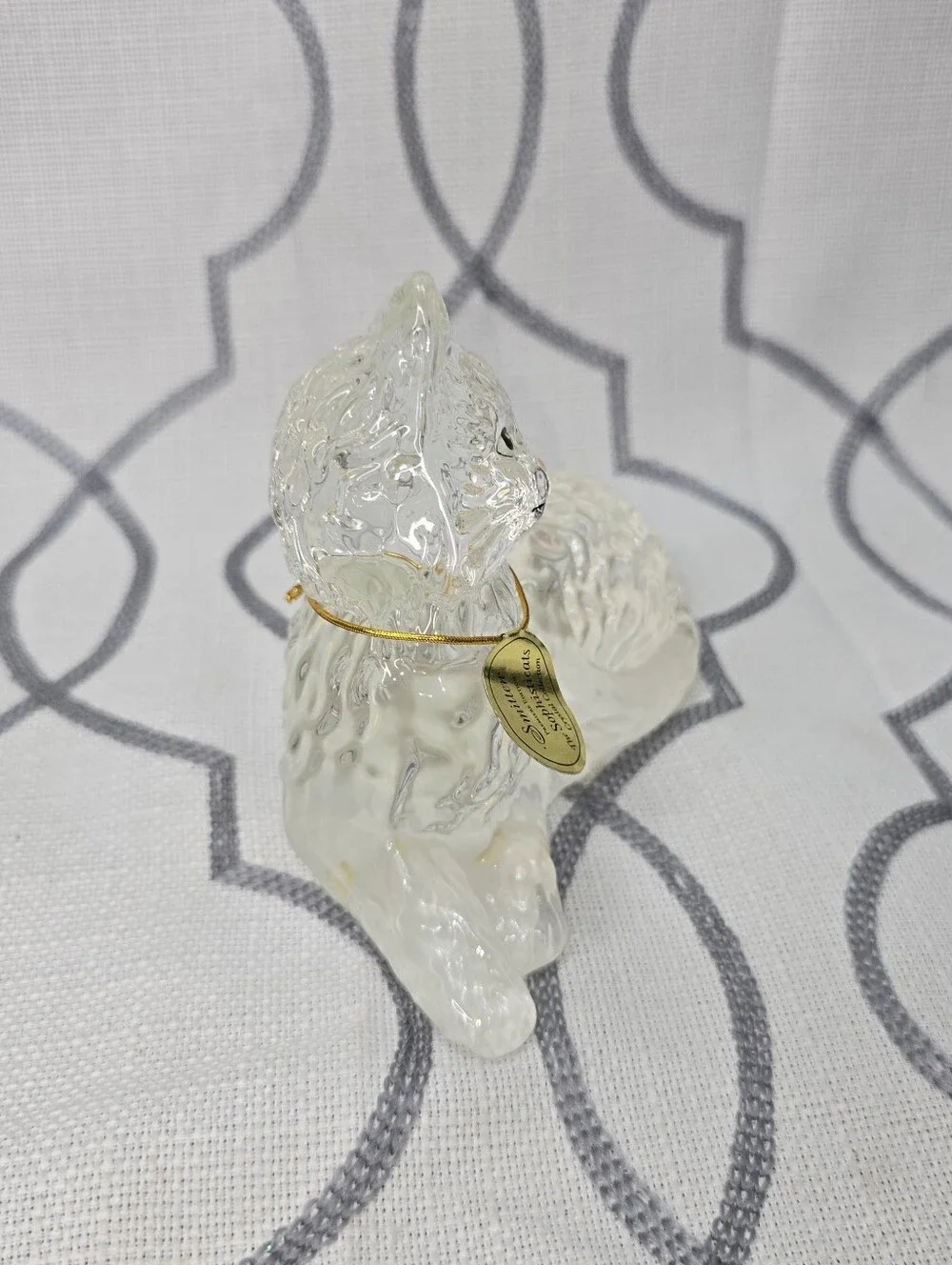 Bradford Exchange Smitten Kitten Cat  Crystal Figurine Sophisticats Read Below
